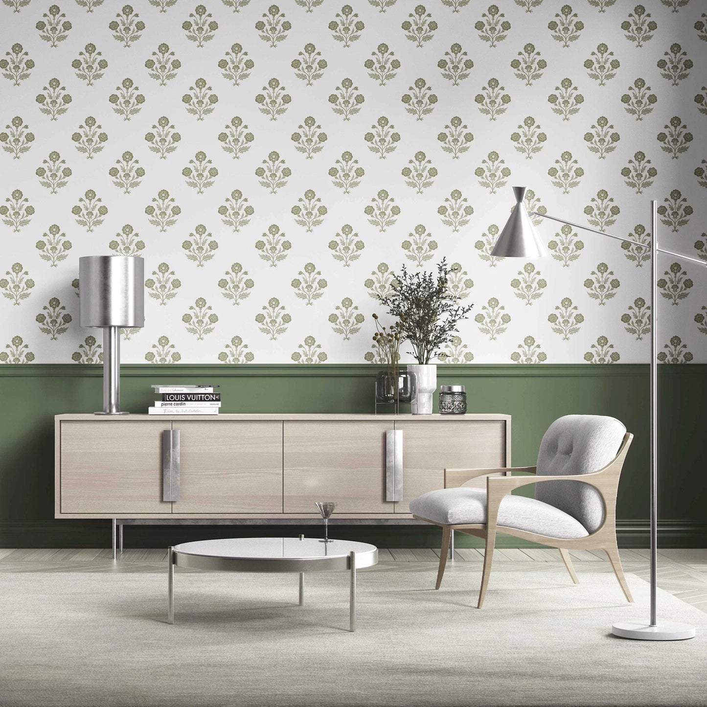 Amber Courtyard Wallpaper - Olive Grove