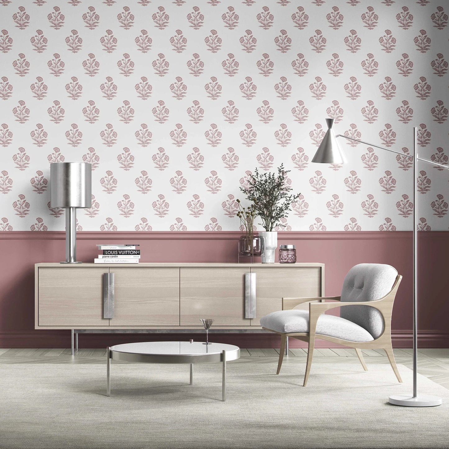 Mehrangarh Bloom Wallpaper - Dusty Rose