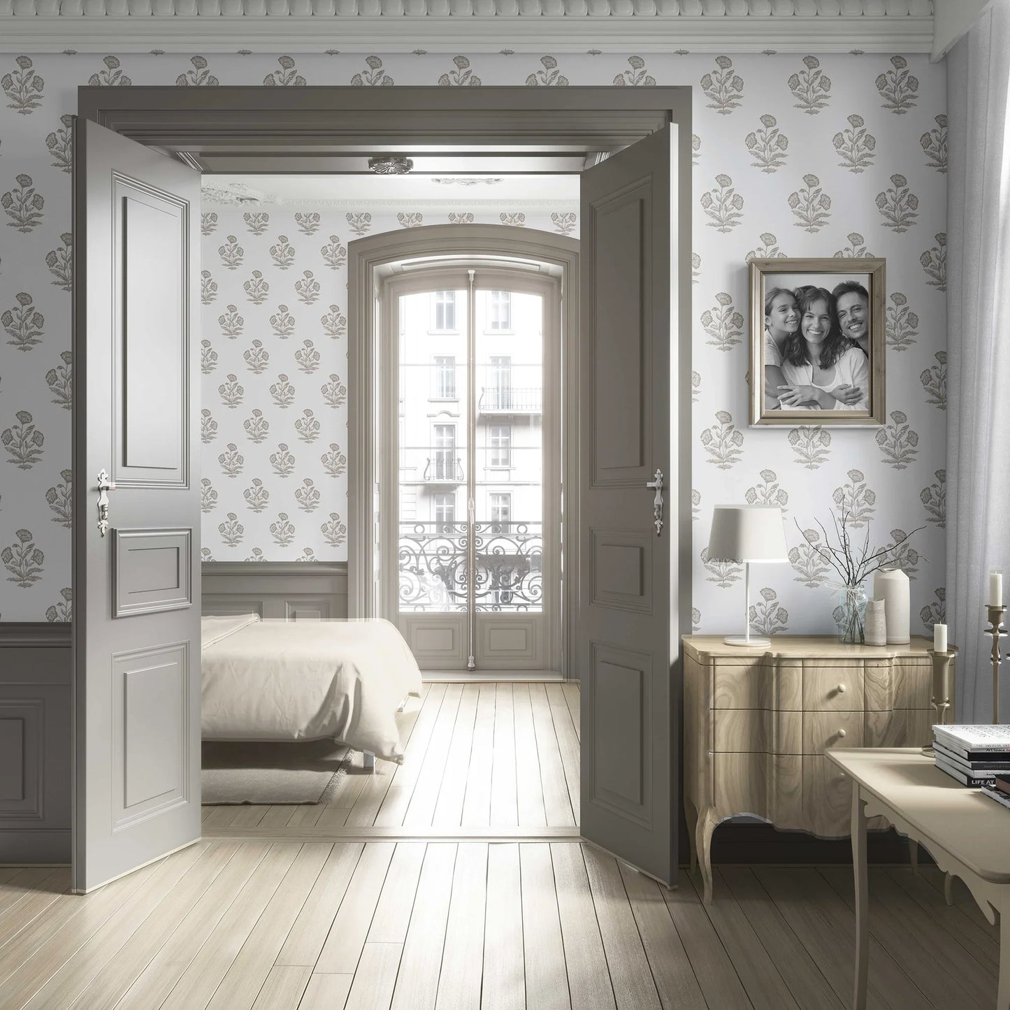Mehrangarh Bloom Wallpaper - Driftwood Taupe