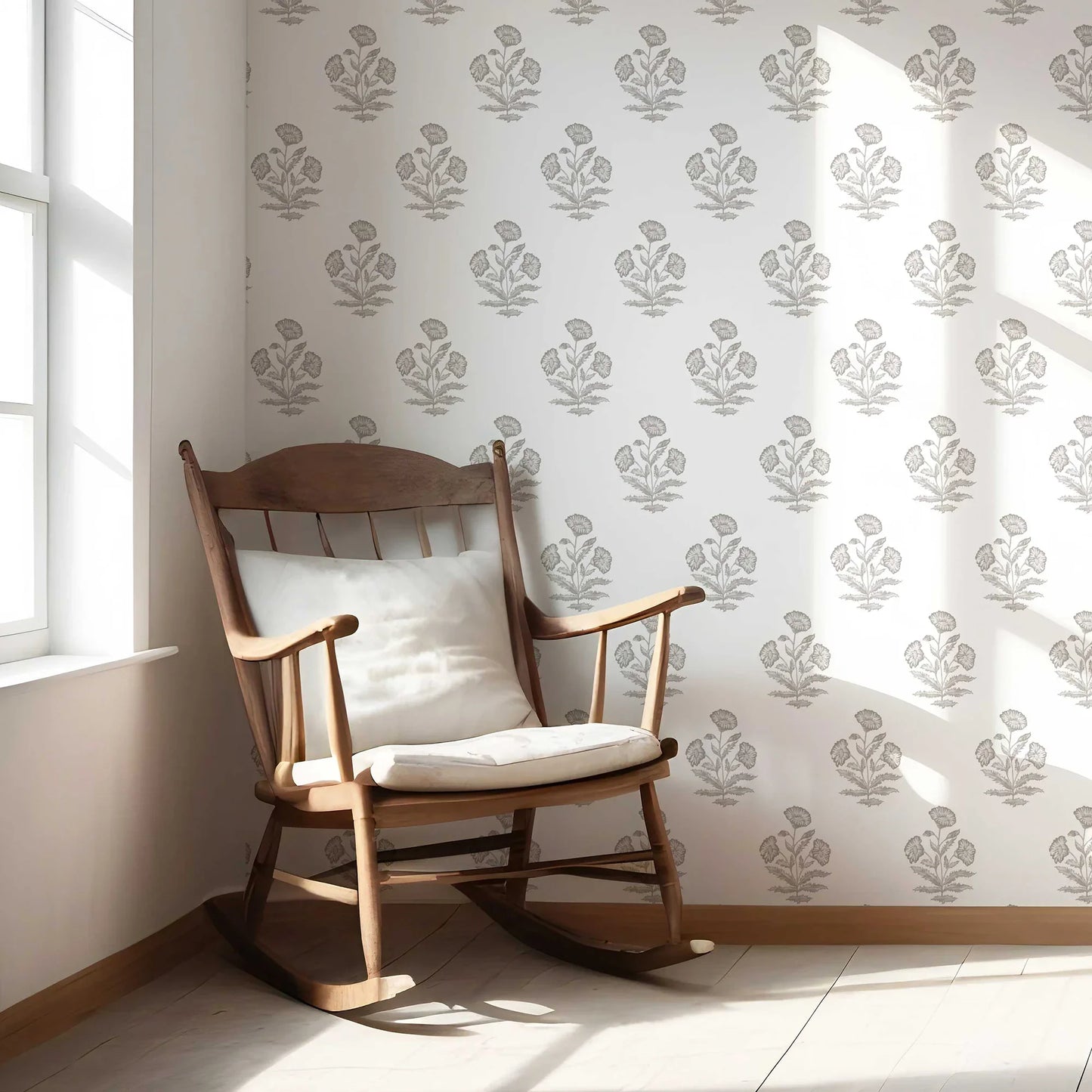 Mehrangarh Bloom Wallpaper - Misty Pearl