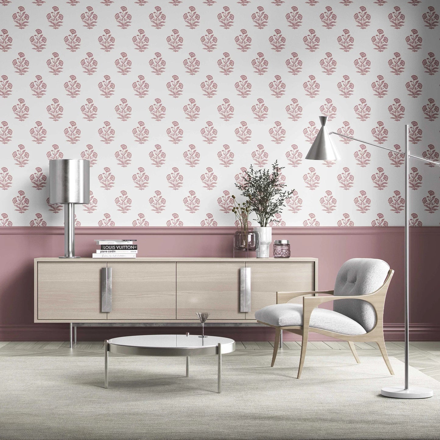 Mehrangarh Bloom Wallpaper - Rose Blush