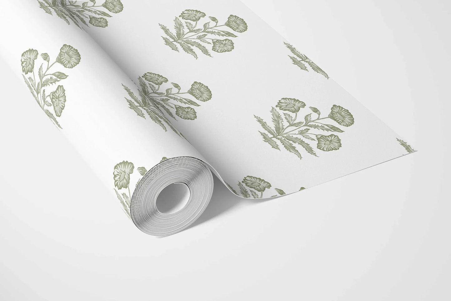 Mehrangarh Bloom Wallpaper - Olive Haze