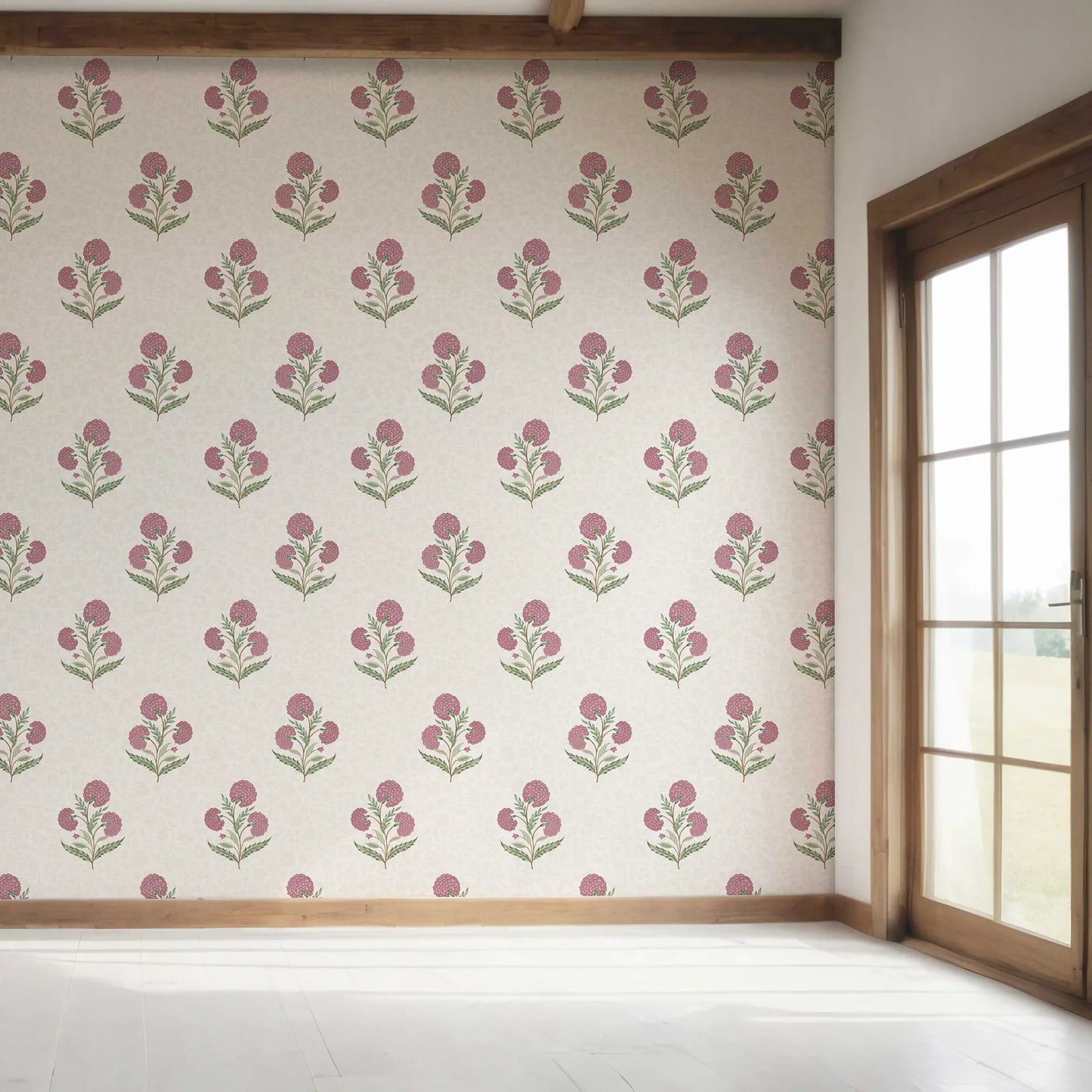 Chandni Bagh Wallpaper - Rose Garnet