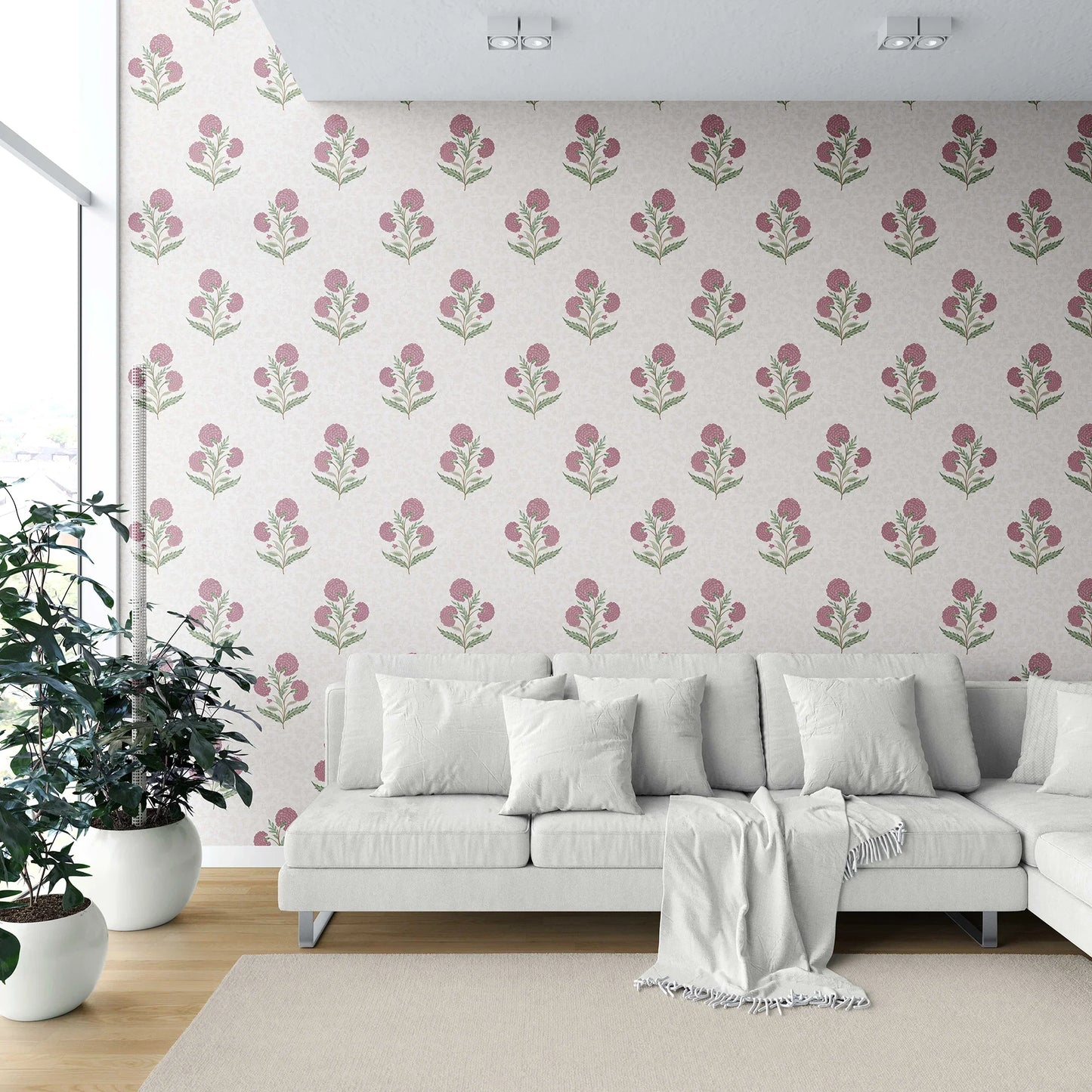 Chandni Bagh Wallpaper - Rose Garnet