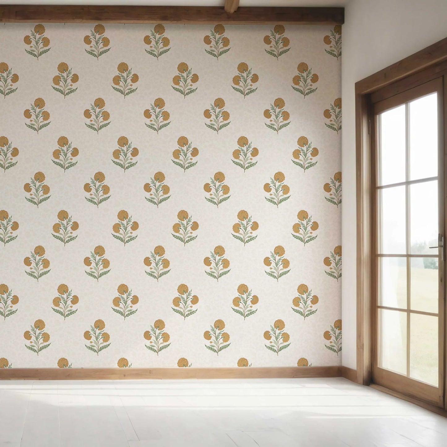 Chandni Bagh Wallpaper - Marigold Glow