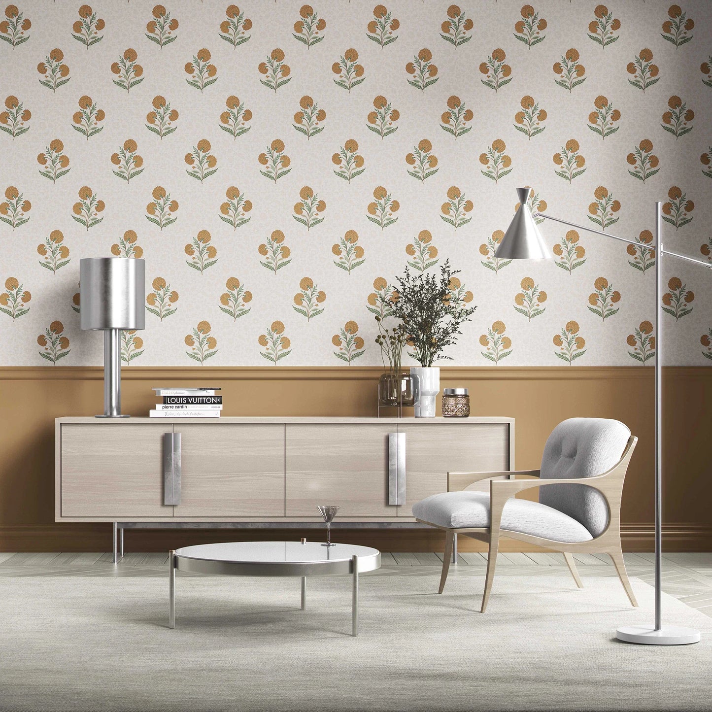 Chandni Bagh Wallpaper - Marigold Glow