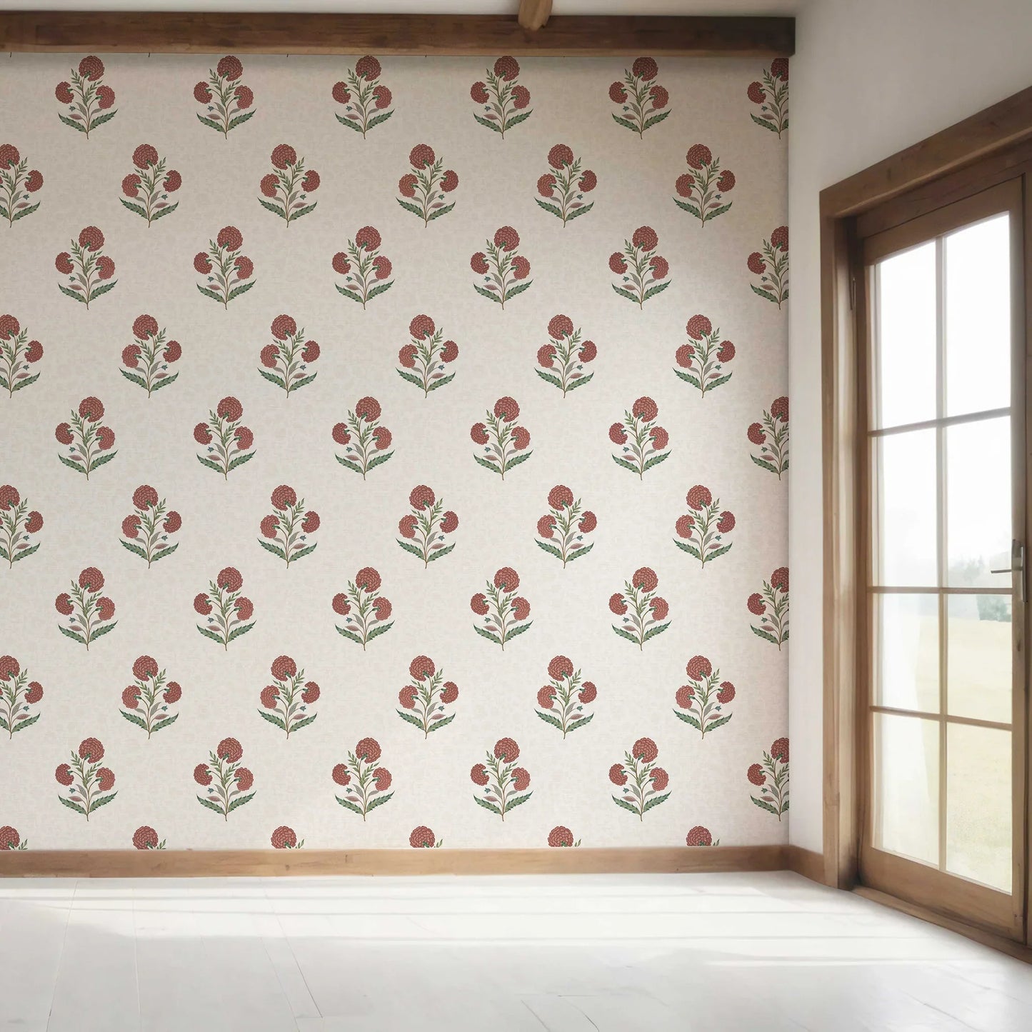 Chandni Bagh Wallpaper - Terracotta Bloom