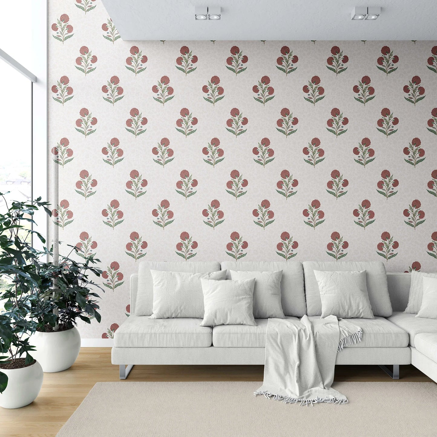 Chandni Bagh Wallpaper - Terracotta Bloom