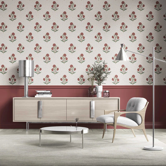 Chandni Bagh Wallpaper - Terracotta Bloom