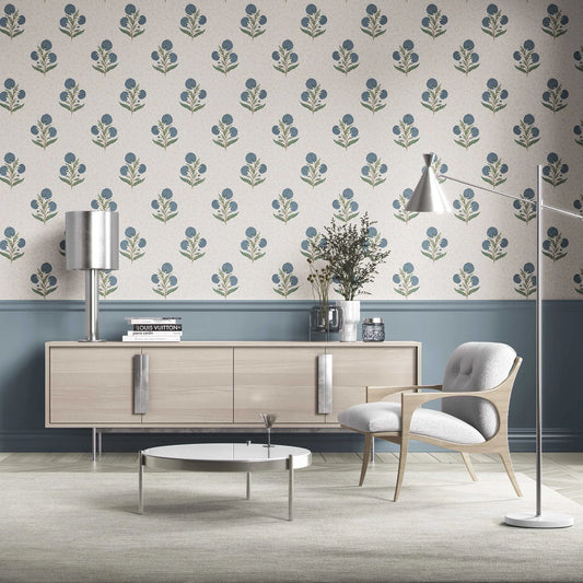 Chandni Bagh Wallpaper - Indigo Twilight