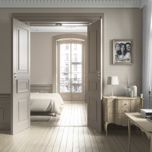 Jharokha Lattice Wallpaper - Warm Beige
