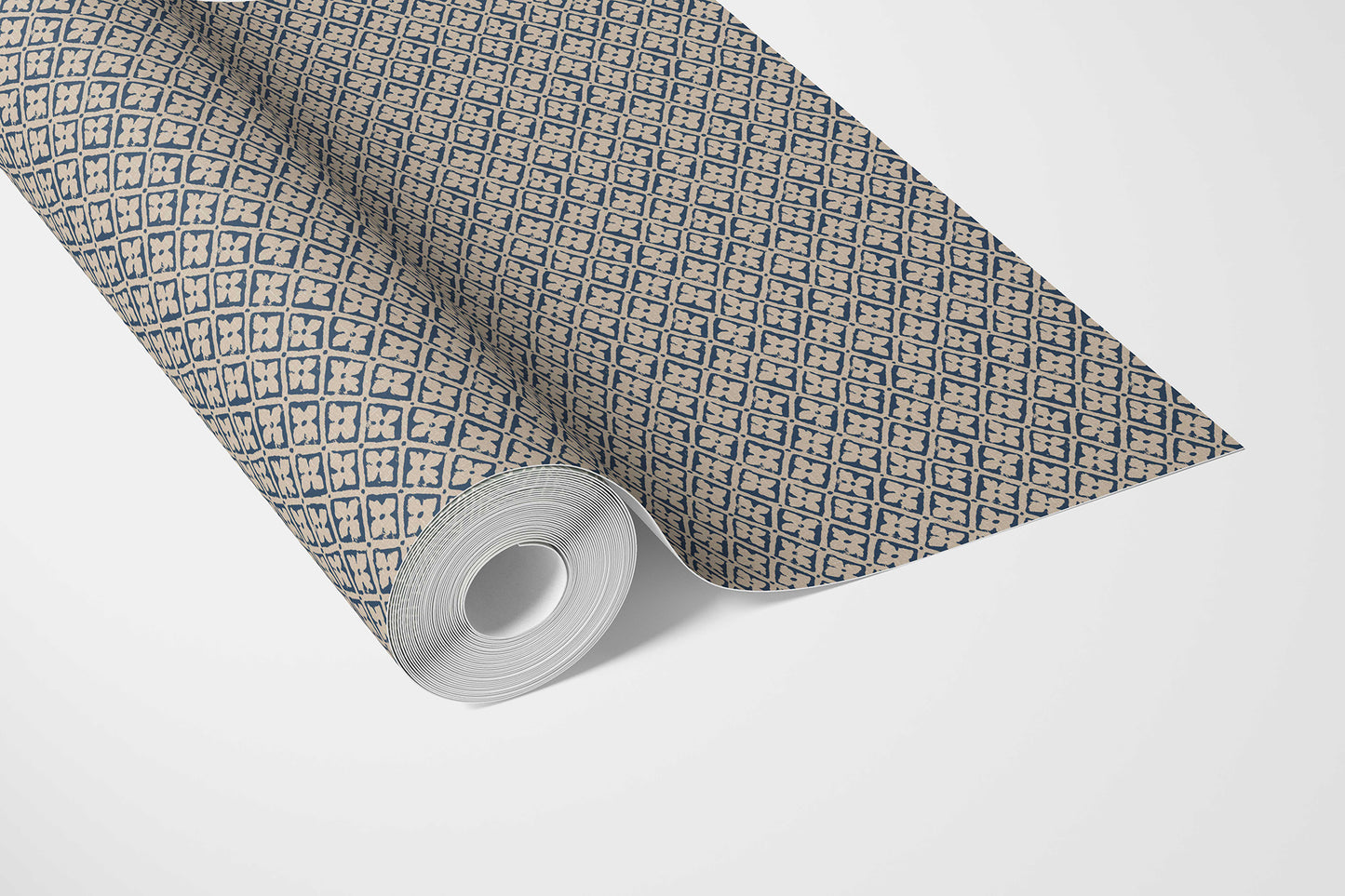 Jharokha Lattice Wallpaper - Indigo Stone