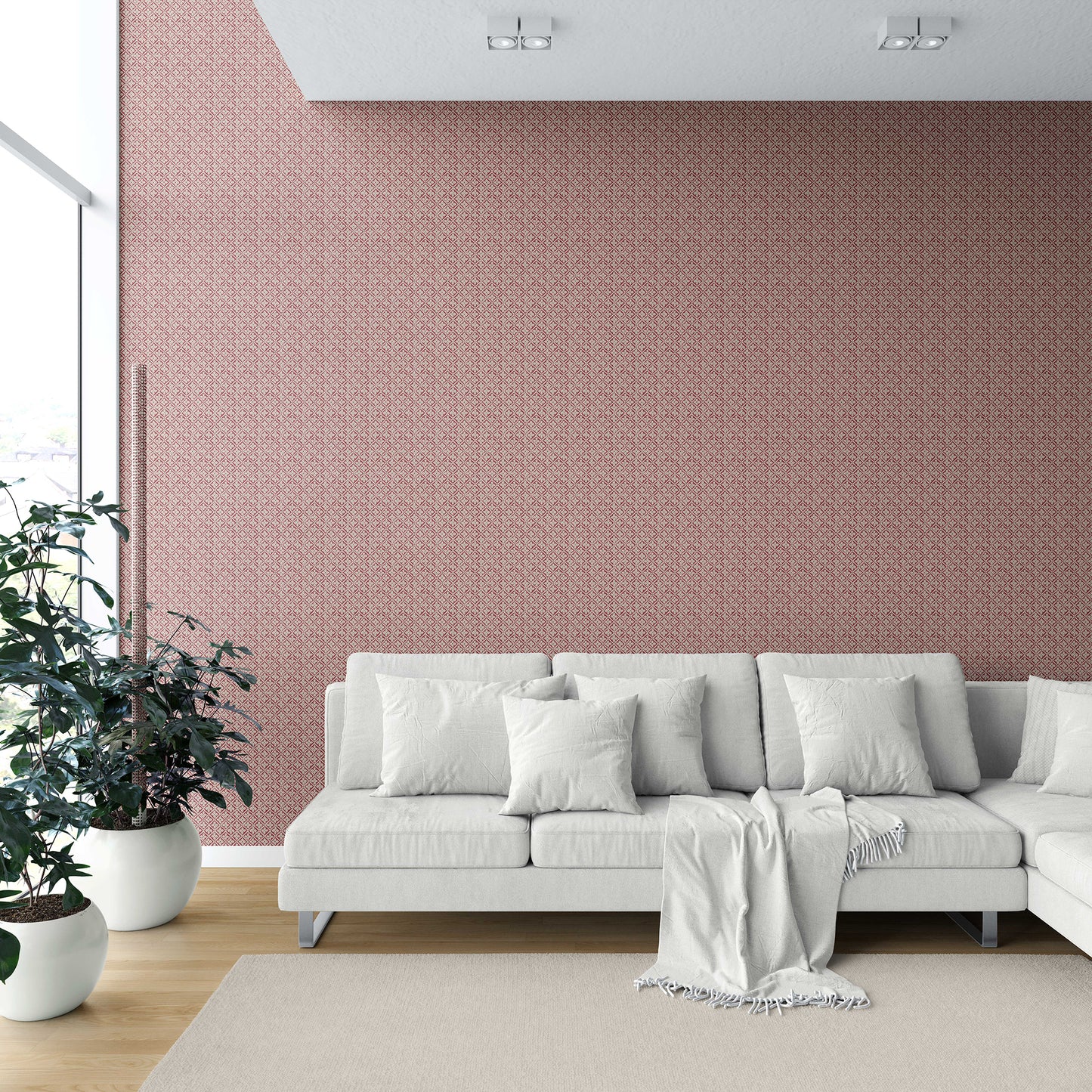 Jharokha Lattice Wallpaper - Maroon Spice
