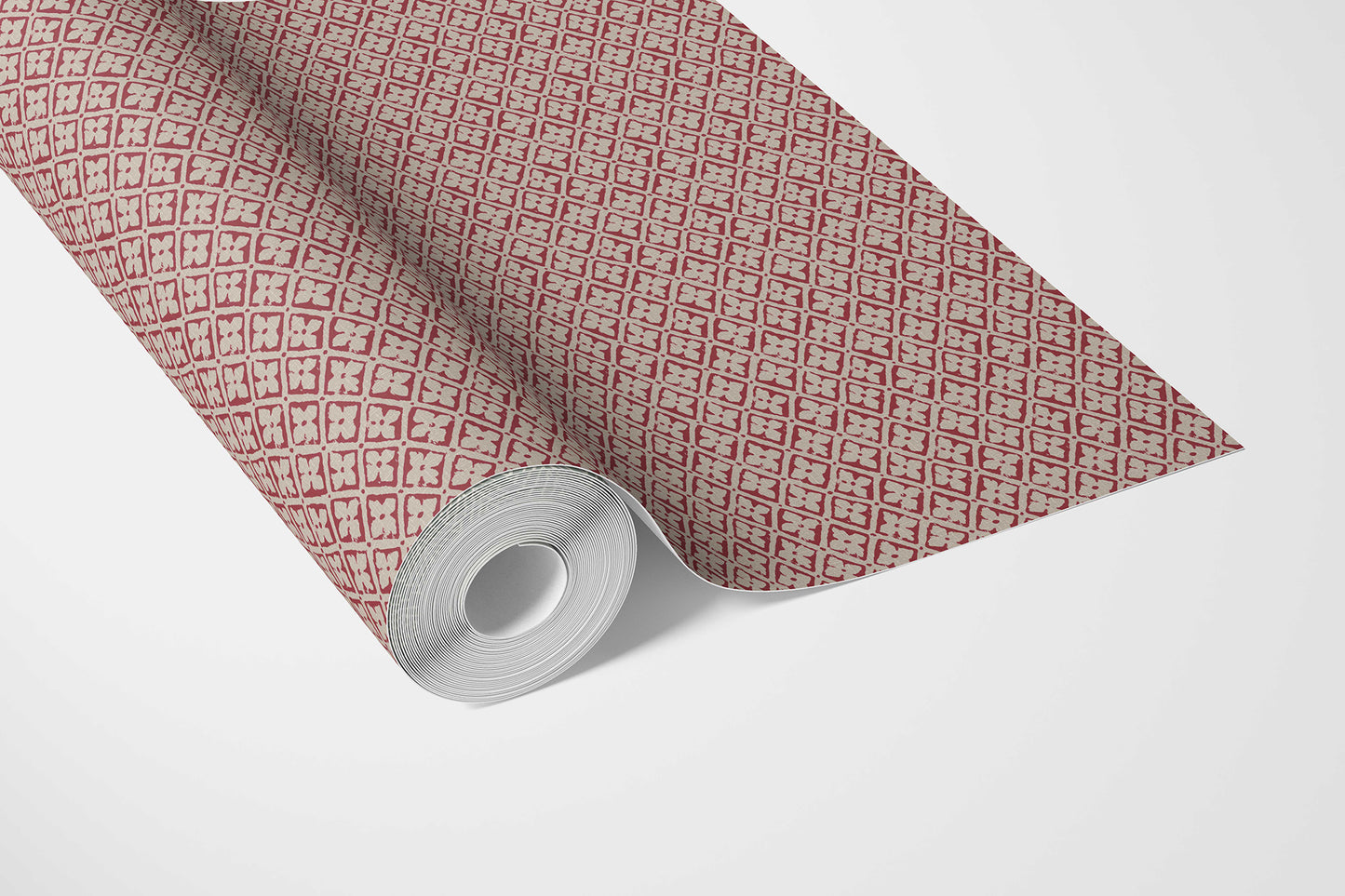 Jharokha Lattice Wallpaper - Maroon Spice