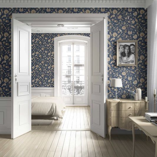 Amerbagh Wallpaper - Royal Indigo