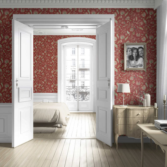 Amerbagh Wallpaper - Vermillion Charm