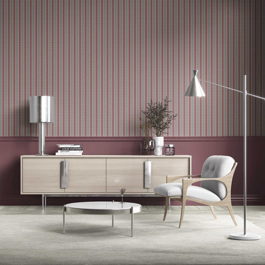 Mehrun Lines Wallpaper - Regal Maroon