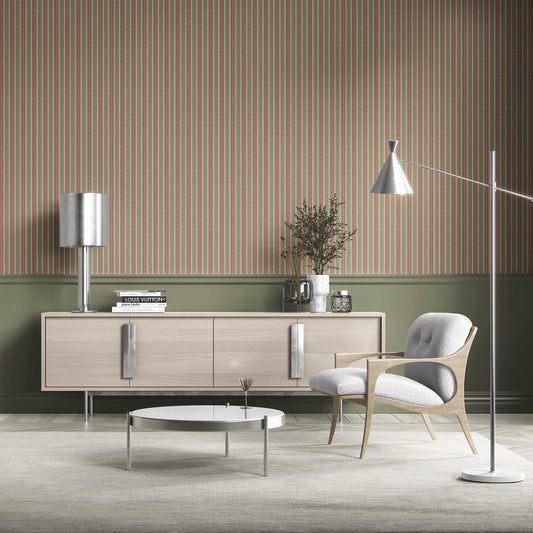 Mehrun Lines Wallpaper - Olive Garnet