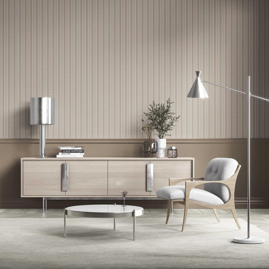 Mehrun Lines Wallpaper - Taupe Mist