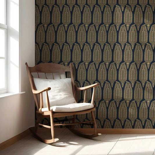 Hawa Mahal Wallpaper - Midnight Gold