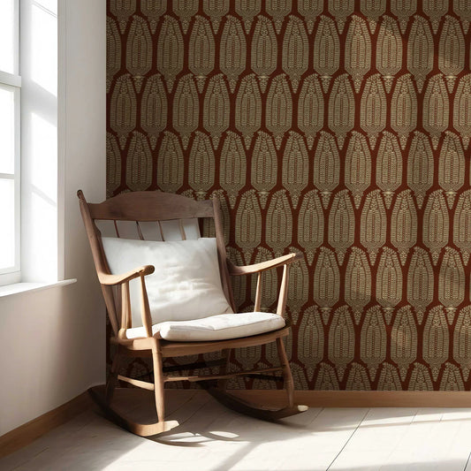 Hawa Mahal Wallpaper - Rust Elegance