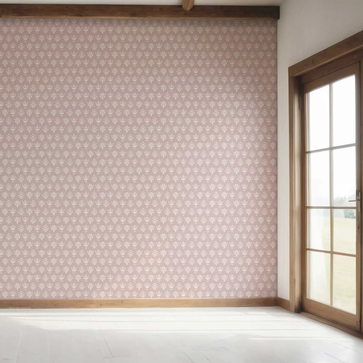 Pushpanjali Wallpaper - Rose Mauve
