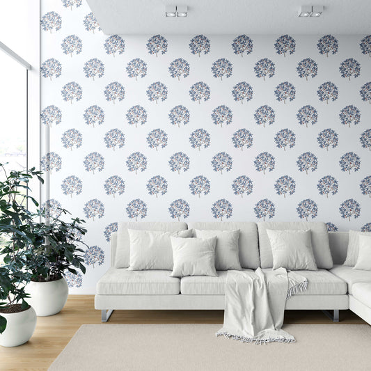 Anarbagh Wallpaper - Indigo Orchard