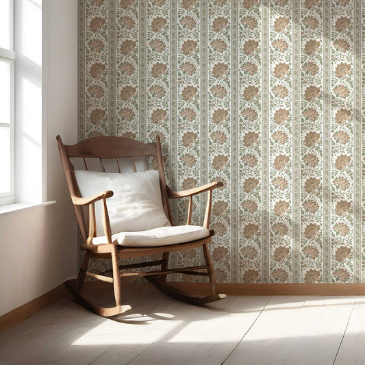 Kusum Vilas Wallpaper - Sandstone Lotus