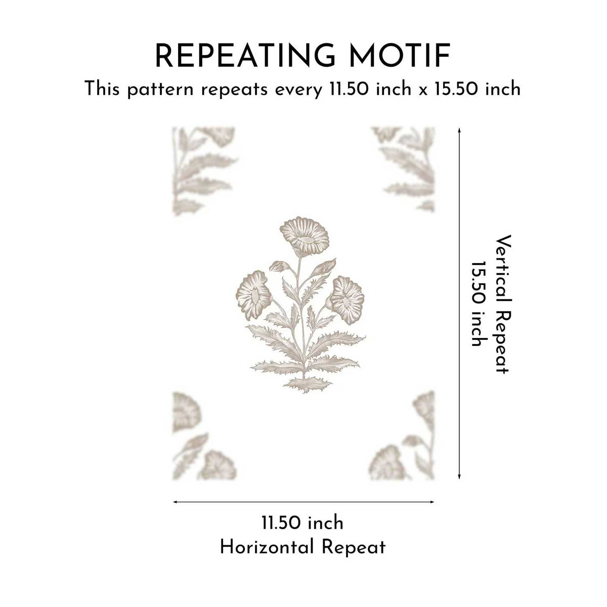 Mehrangarh Bloom Wallpaper - Driftwood Taupe