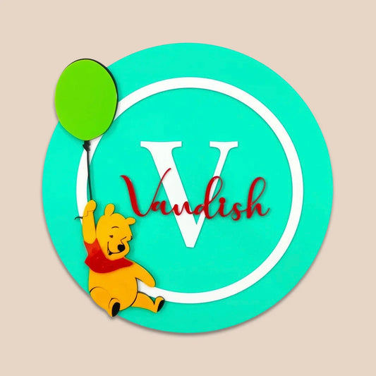 Pooh's Balloon Adventure Name Plaque