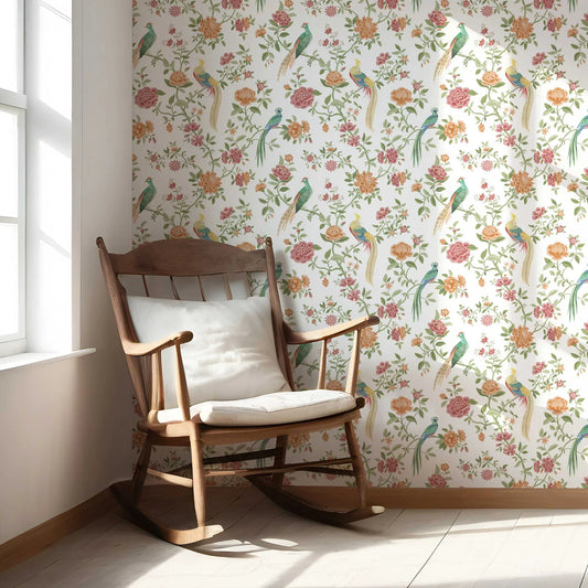 Mayur Baag Wallpaper - Coral Bloom