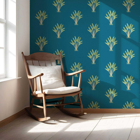 Taalpatra Wallpaper - Peacock Teal