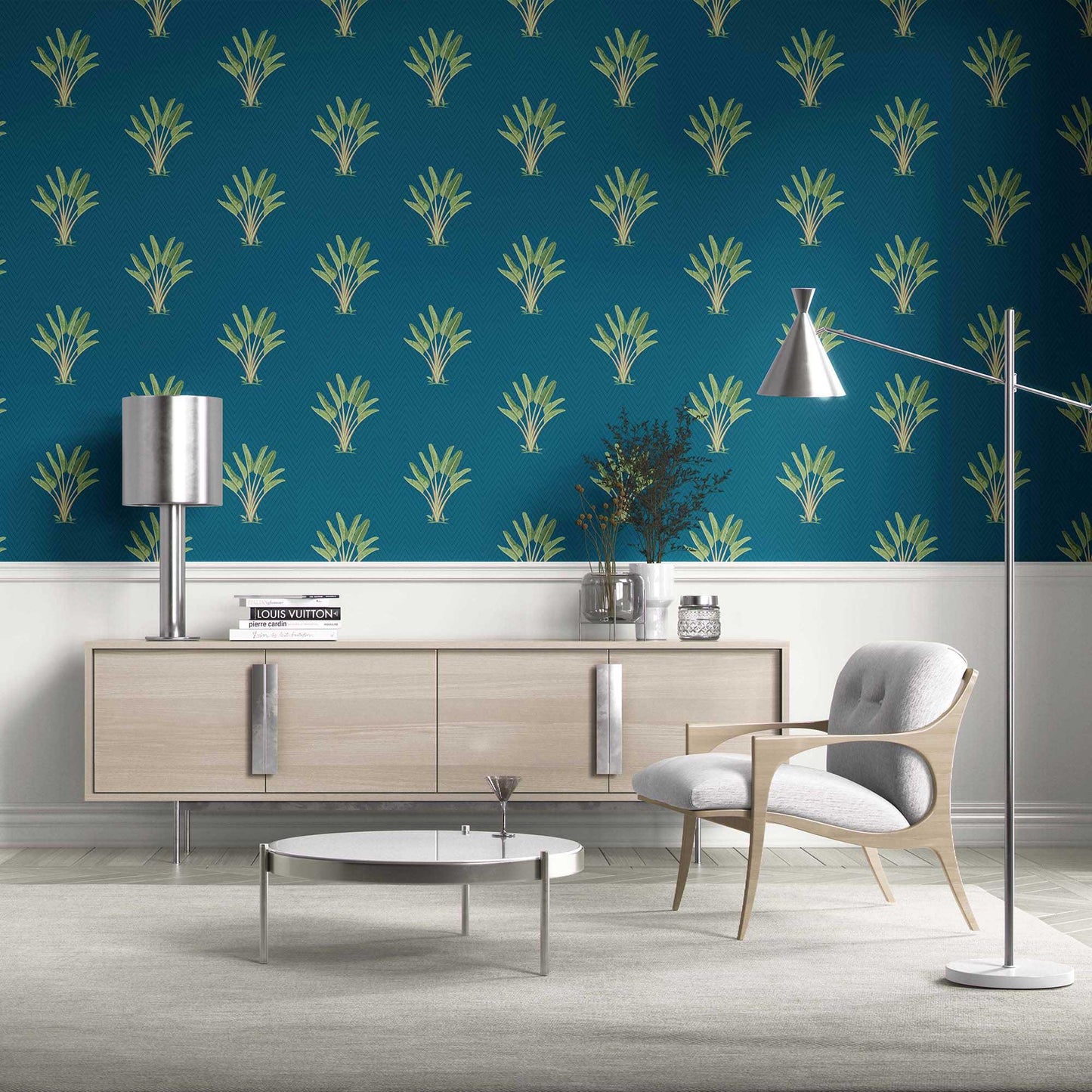 Taalpatra Wallpaper - Peacock Teal
