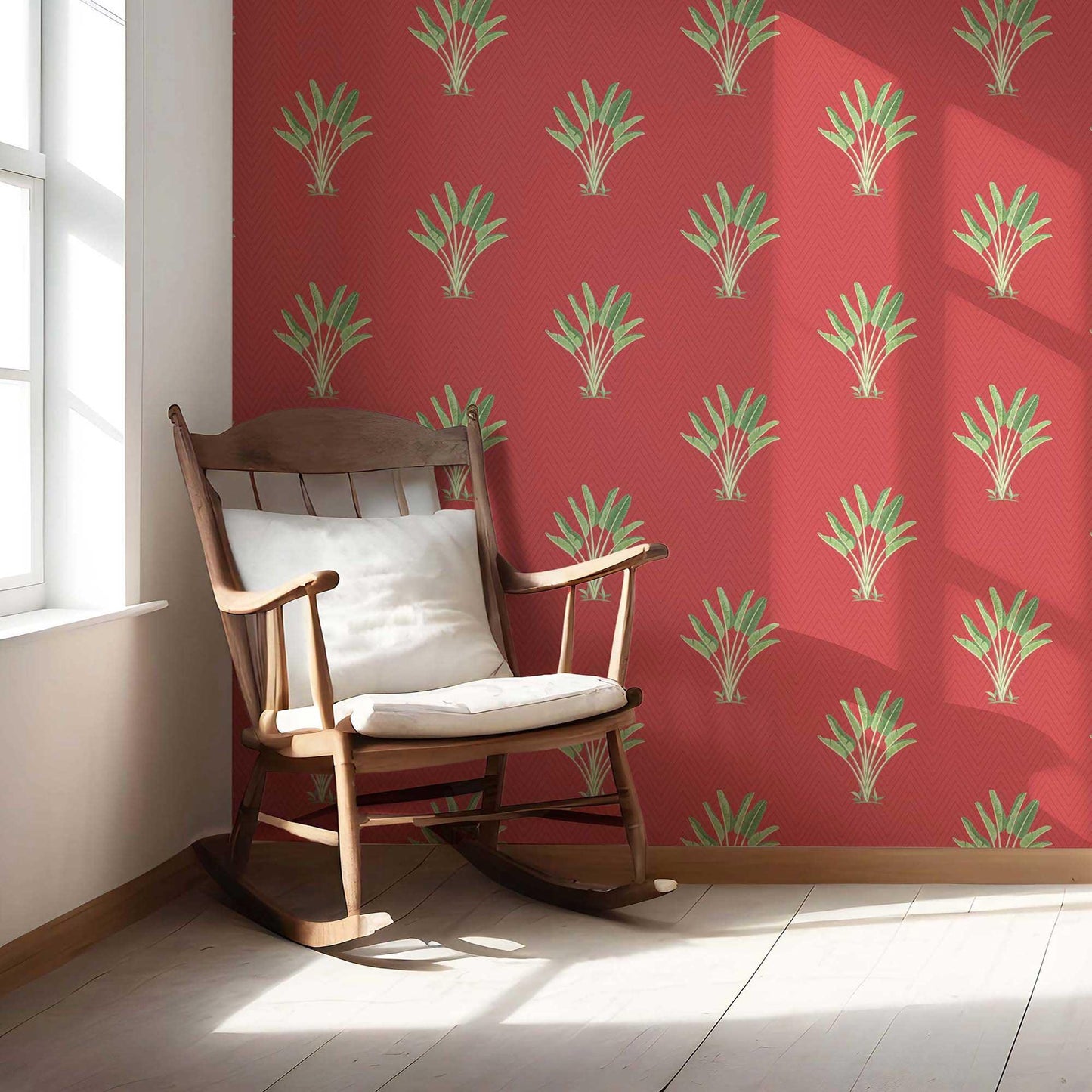 Taalpatra Wallpaper - Coral Terracotta
