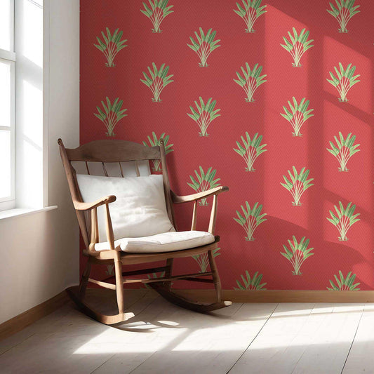 Taalpatra Wallpaper - Coral Terracotta