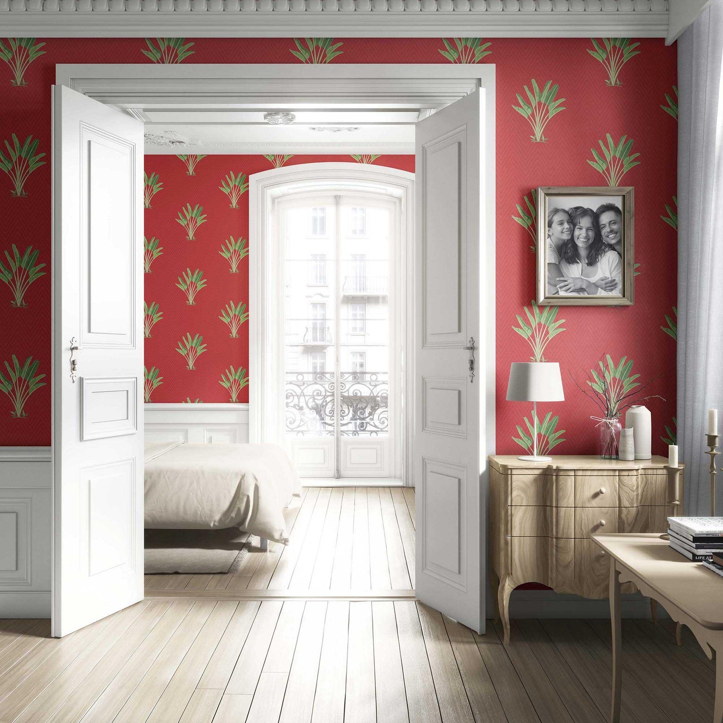 Taalpatra Wallpaper - Coral Terracotta