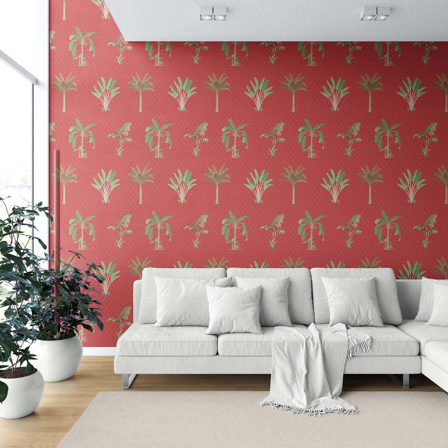 Vatika Wallpaper - Coral Terracotta