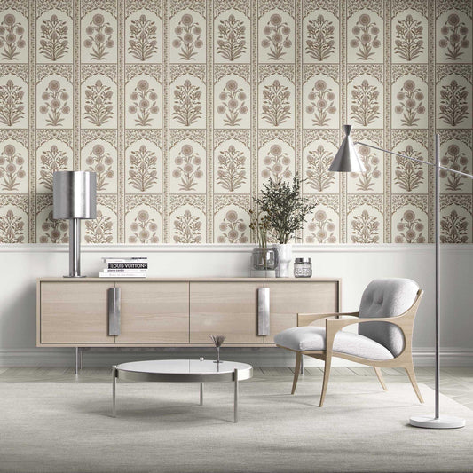Gulzaar Mahal Wallpaper - Ivory Blossom
