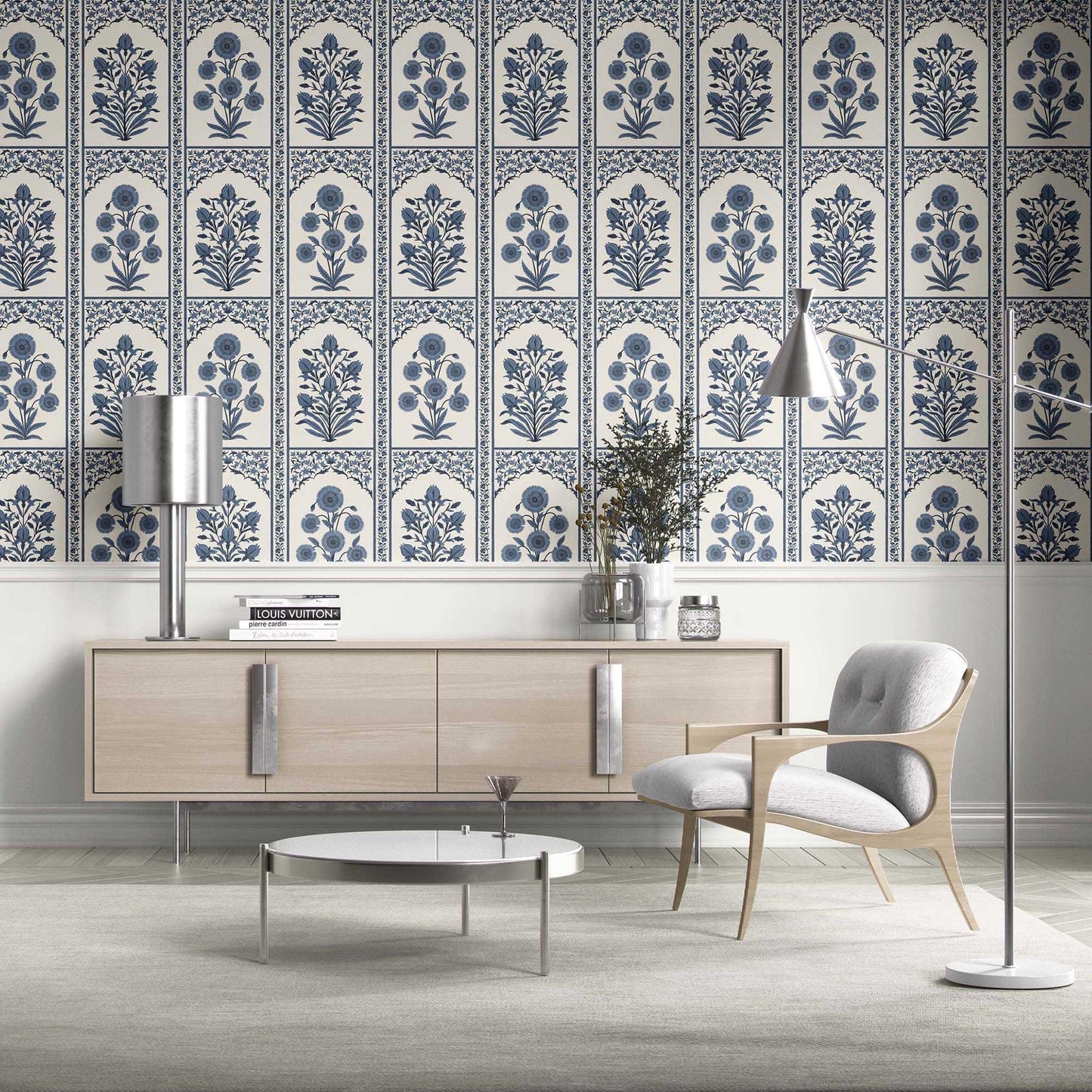 Gulzaar Mahal Wallpaper - Regal Indigo