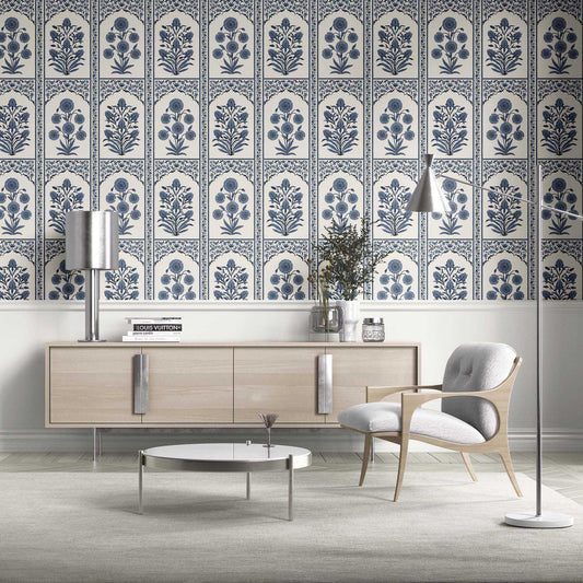 Gulzaar Mahal Wallpaper - Regal Indigo
