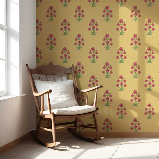 Gulraaz Wallpaper - Saffron Bloom