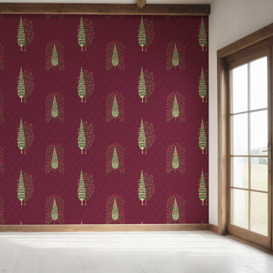 Khusro Bagh Wallpaper - Maroon Royale