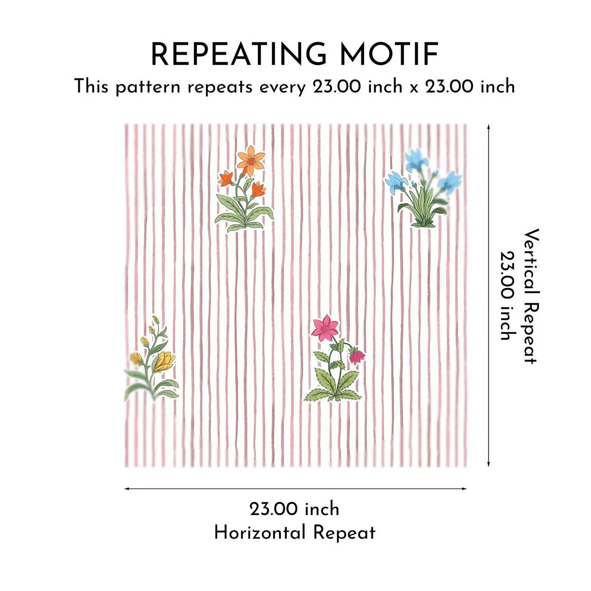 Phoolrekha Wallpaper - Rose Stripe