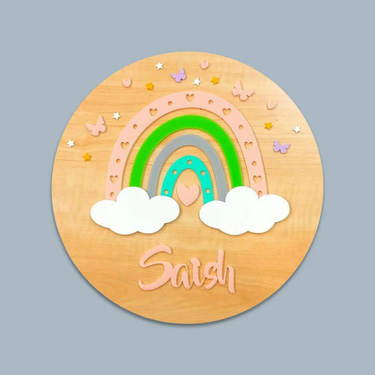 Rainbow Radiance Name Plaque (Peach)