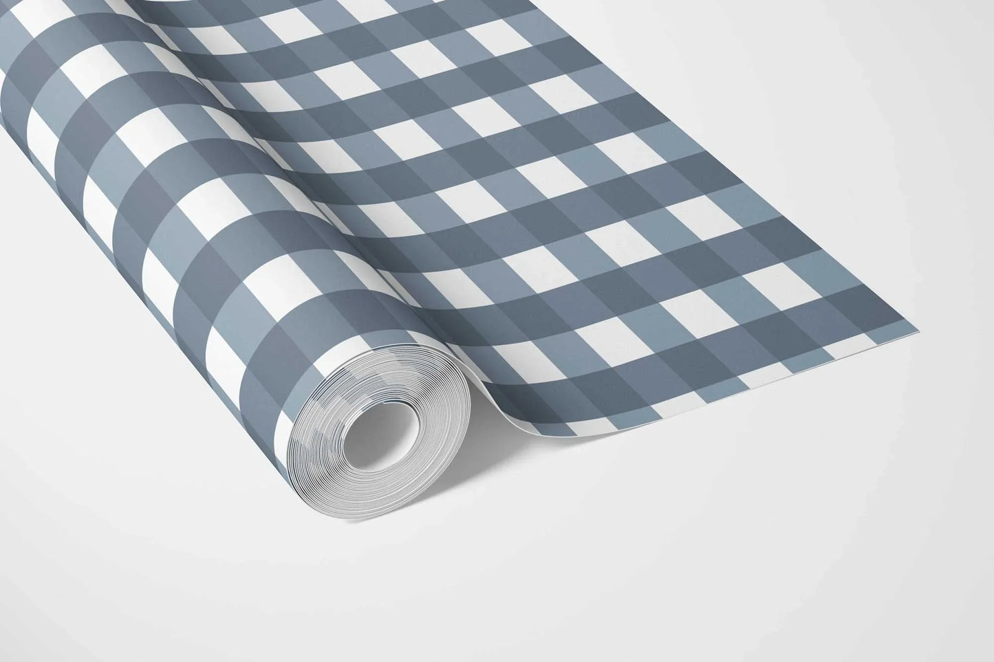 The Gingham Edit Wallpaper - Slate Blue