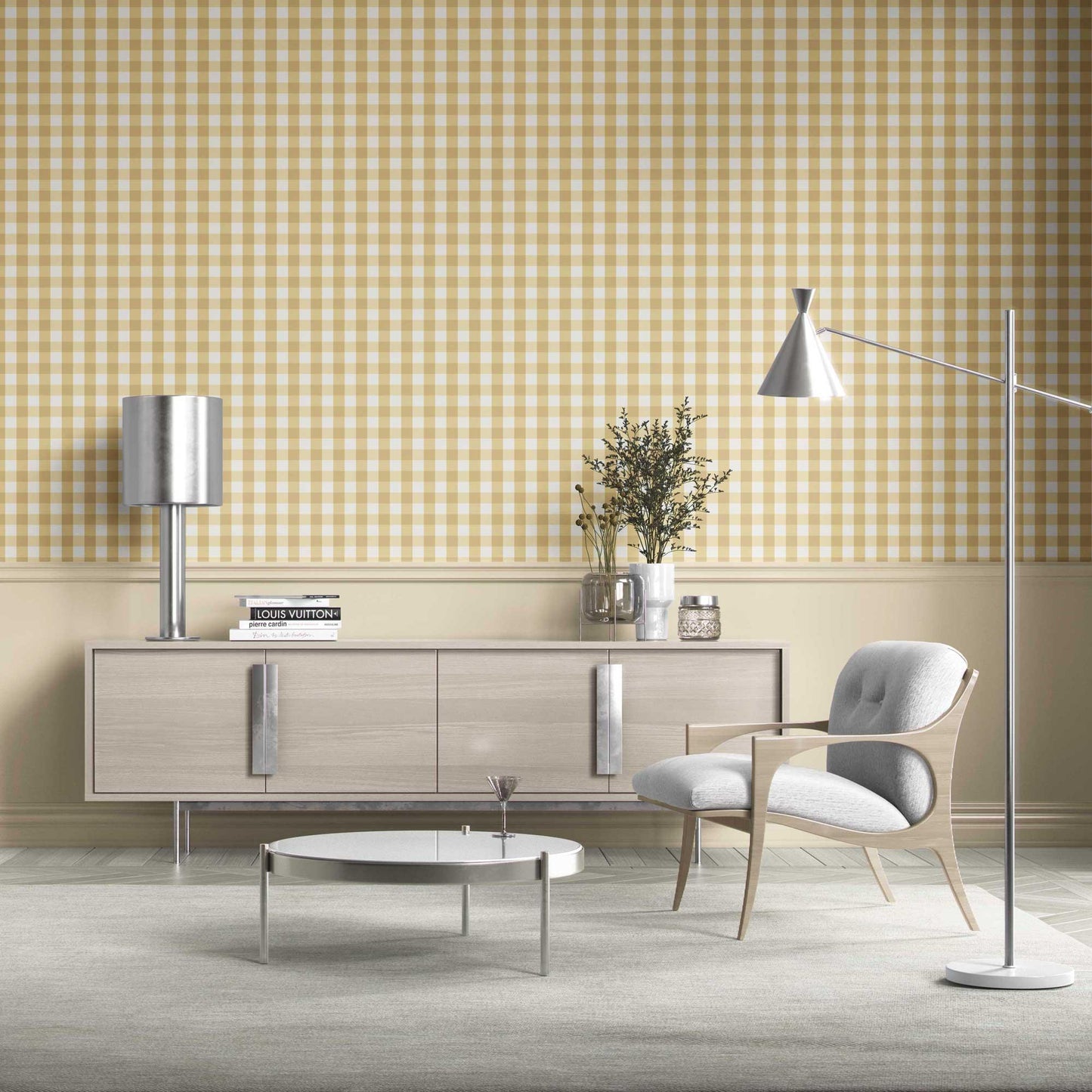 The Gingham Edit Wallpaper - Honey Beige