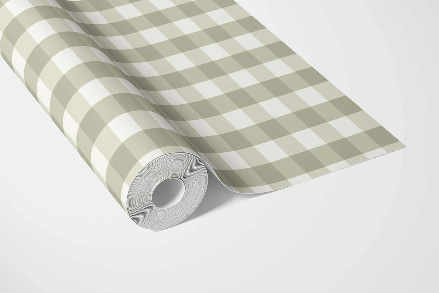 The Gingham Edit Wallpaper - Olive Mist