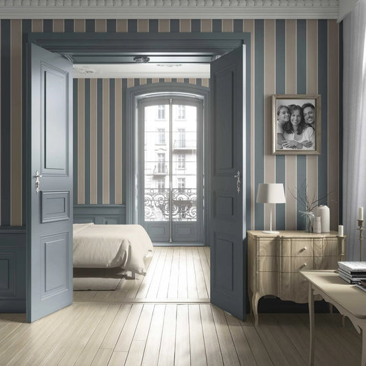 Still Lines Wallpaper - Stone Blue
