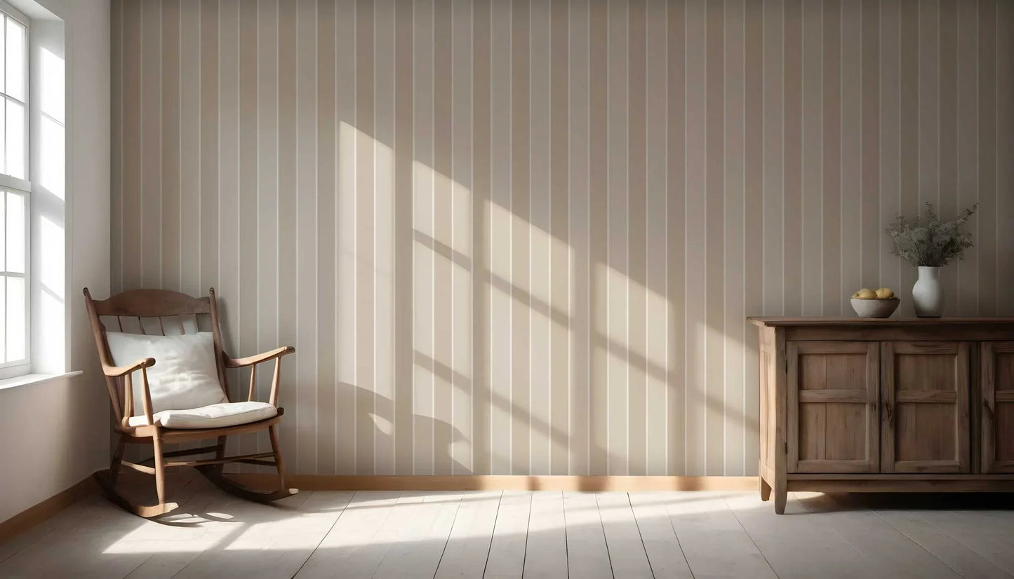 Still Lines Wallpaper - Oat Cream