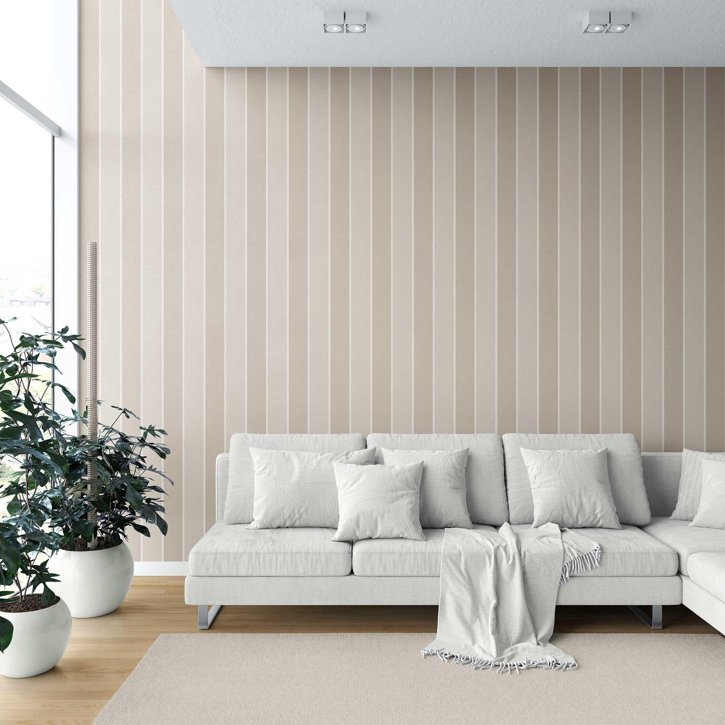 Still Lines Wallpaper - Oat Cream